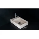Travertine Side Faucet Square Sink