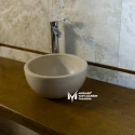 Travertine Round Mini Washbasin