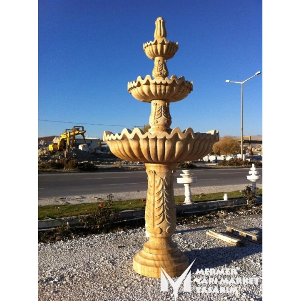 Travertine Special Design Tall Pool Fountain