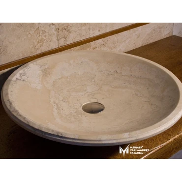 Travertine Thin Round Washbasin