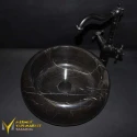 Toros Black Marble Midi Curved Washbasin