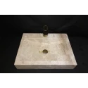 Mottled Beige Marble Faucet Outlet Sink 