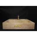 Travertine Kitchen Sink - With Soap Dish Side and Faucet Hole