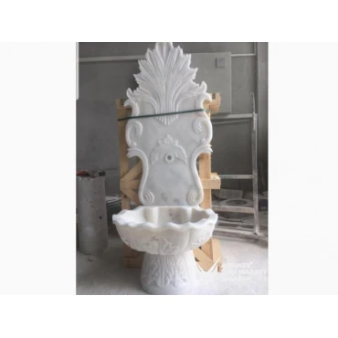 White Marble Leaf Embroidered Special Design Fountain