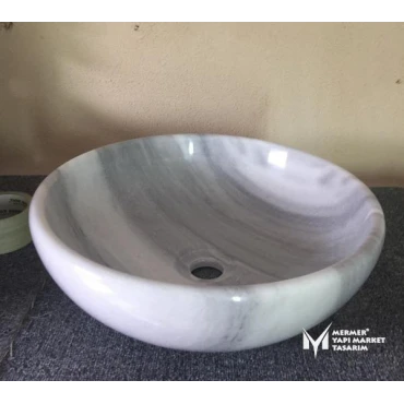 Marmara Marble Round Washbasin