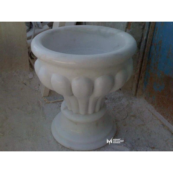 Afyon White Marble Embroidered Outside F...