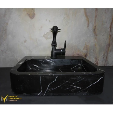 Toros Black Square Basin With Tap Outlet