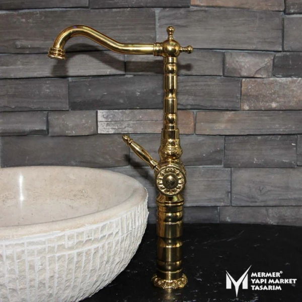 Gold Embroidered Basin Mixer