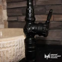 Black Embroidered Basin Mixer