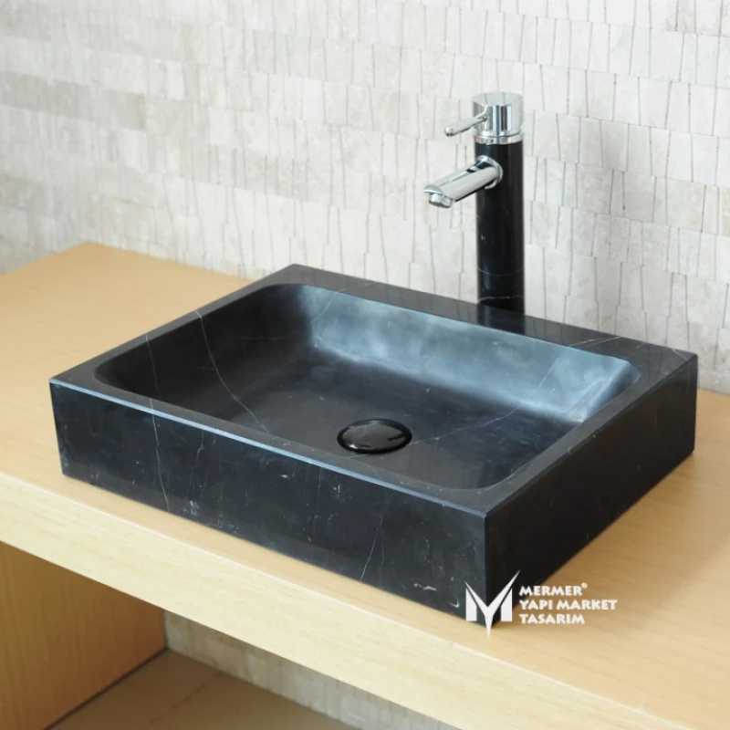 Toros Mat Siyah Kare Lavabo